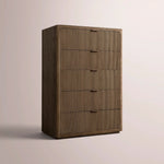 Camora Tall Drawer Dresser — BROWN OAK / 5-NARROW