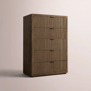 Camora Tall Drawer Dresser — BROWN OAK / 5-NARROW