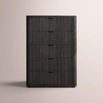 Camora Tall Drawer Dresser — BLACK OAK / 5-NARROW