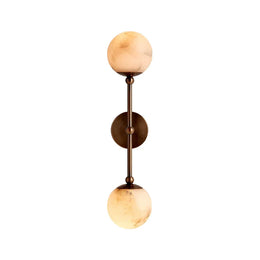 Celestial Double Alabaster Globe Wall Sconce