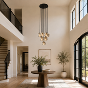 Celestine Clear Crystal Glass Round Cluster Chandelier 14