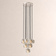 Celestine Clear Crystal Glass Round Cluster Chandelier 14