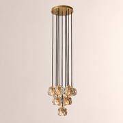 Celestine Clear Crystal Glass Round Cluster Chandelier 14