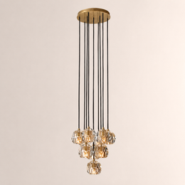 Celestine Clear Crystal Glass Round Cluster Chandelier 14