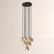 Celestine Clear Crystal Glass Round Cluster Chandelier 14