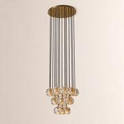 Celestine Clear Crystal Glass Round Cluster Chandelier 19