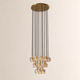 Celestine Clear Crystal Glass Round Cluster Chandelier 19