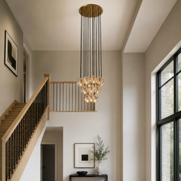 Celestine Clear Crystal Glass Round Cluster Chandelier 19