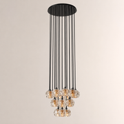 Celestine Clear Crystal Glass Round Cluster Chandelier 19