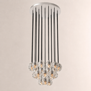 Celestine Clear Crystal Glass Round Cluster Chandelier 24