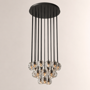 Celestine Clear Crystal Glass Round Cluster Chandelier 24