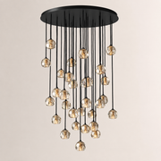 Celestine Clear Crystal Glass Round Cluster Chandelier 30