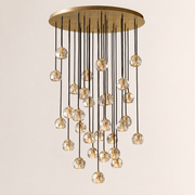Celestine Clear Crystal Glass Round Cluster Chandelier 30