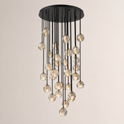 Celestine Clear Crystal Glass Round Cluster Chandelier 40
