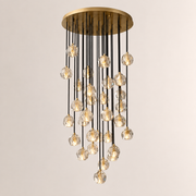 Celestine Clear Crystal Glass Round Cluster Chandelier 40