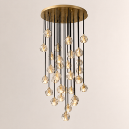 Celestine Clear Crystal Glass Round Cluster Chandelier 40