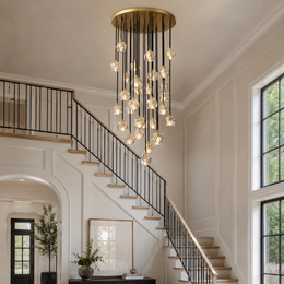 Celestine Clear Crystal Glass Round Cluster Chandelier 40
