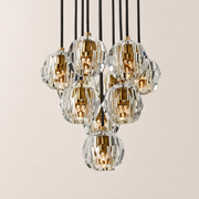 Celestine Clear Crystal Glass Round Cluster Chandelier 19