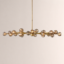 Celestine Smoke Crystal Glass Oval Chandelier 72