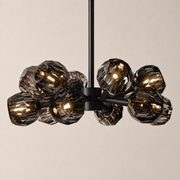 Celestine Smoke Crystal Glass Round Chandelier 24