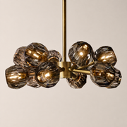 Celestine Smoke Crystal Glass Round Chandelier 24