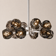 Celestine Smoke Crystal Glass Round Chandelier 24