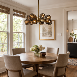 Celestine Smoke Crystal Glass Round Chandelier 24