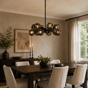 Celestine Smoke Crystal Glass Round Chandelier 24