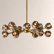 Celestine Smoke Crystal Glass Round Chandelier 36