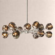 Celestine Smoke Crystal Glass Round Chandelier 36