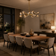 Celestine Smoke Crystal Glass Round Chandelier 36