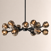 Celestine Smoke Crystal Glass Round Chandelier 36