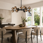 Celestine Smoke Crystal Glass Round Chandelier 36