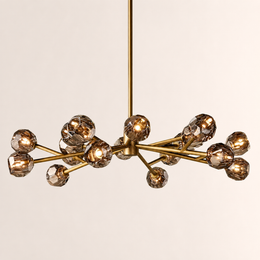 Celestine Smoke Crystal Glass Round Chandelier 48