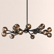 Celestine Smoke Crystal Glass Round Chandelier 48