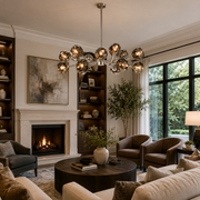 Celestine Smoke Crystal Glass Round Chandelier 48