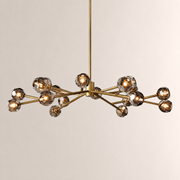 Celestine Smoke Crystal Glass Round Chandelier 60