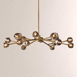 Celestine Smoke Crystal Glass Round Chandelier 60
