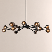 Celestine Smoke Crystal Glass Round Chandelier 60
