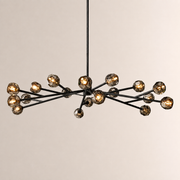 Celestine Smoke Crystal Glass Round Chandelier 72