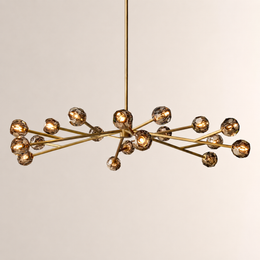 Celestine Smoke Crystal Glass Round Chandelier 72
