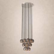 Celestine Smoke Crystal Glass Round Cluster Chandelier 19