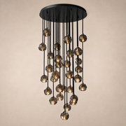 Celestine Smoke Crystal Glass Round Cluster Chandelier 40