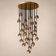 Celestine Smoke Crystal Glass Round Cluster Chandelier 40