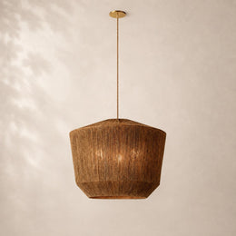 Savelle Natural Jute Basket Pendant Light 30