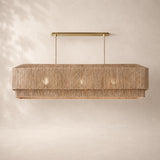 Savelle Natural Jute Rectangular Chandelier 54