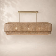 Savelle Natural Jute Rectangular Chandelier 54