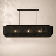 Savelle Natural Jute Rectangular Chandelier 54