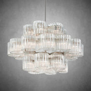 Riva 24 Light Large Organic Ribbed Glass Chandelier 45