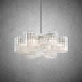 Riva 6 Light Organic Ribbed Glass Pendant Chandelier 27”D